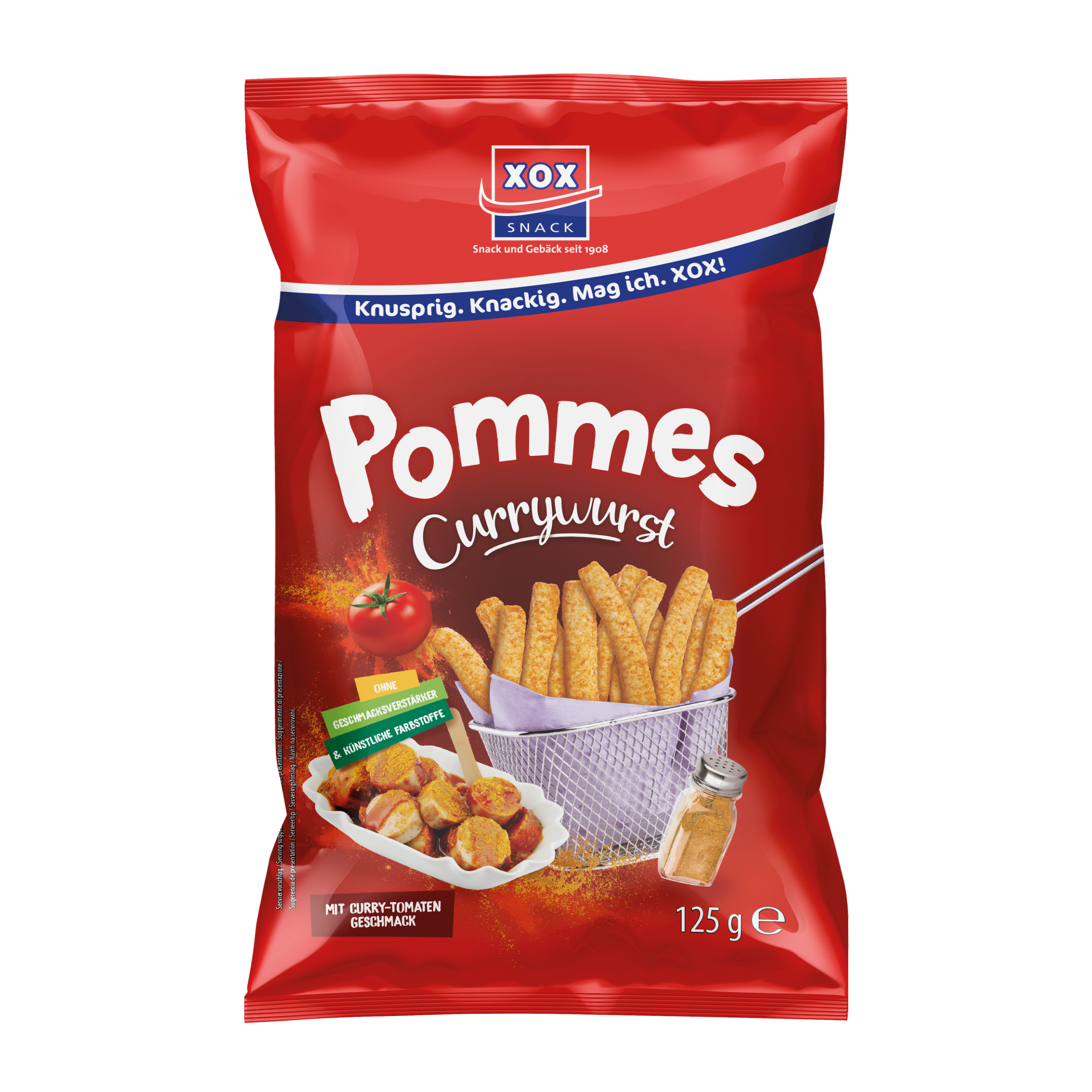Group 125g XOX Currywurst XOX Pommes -