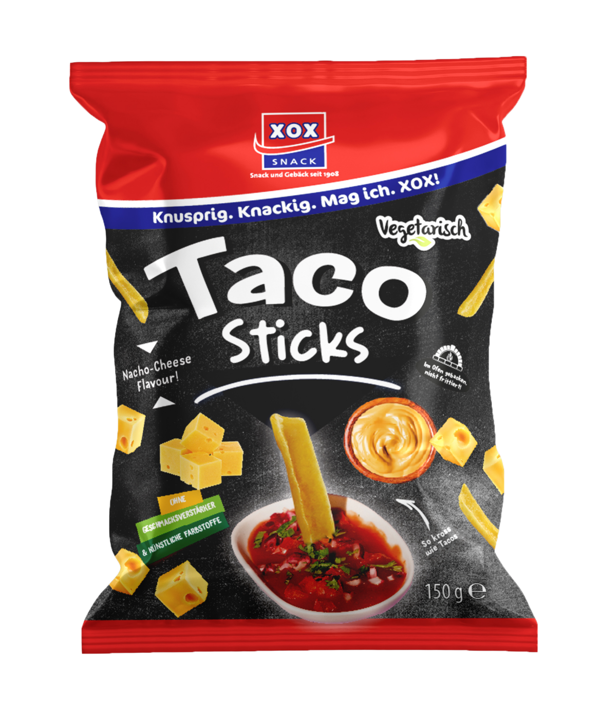 XOX Taco Sticks Nacho-Cheese 150g